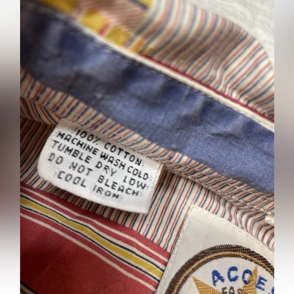 Vintage Access Code Fashion Communication Button Down Plaid Madras top Woman L - Picture 5 of 12